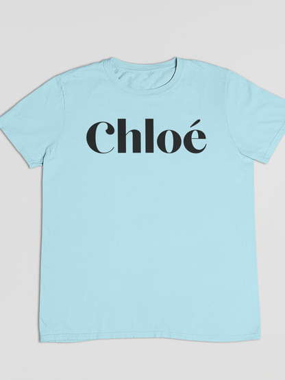 Baby Blue Clo Dark Print T-Shirt Out The Purse