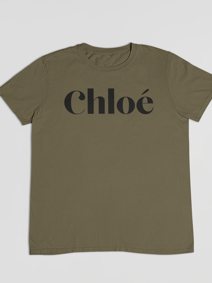 Khaki Clo Dark Print T-Shirt Out The Purse