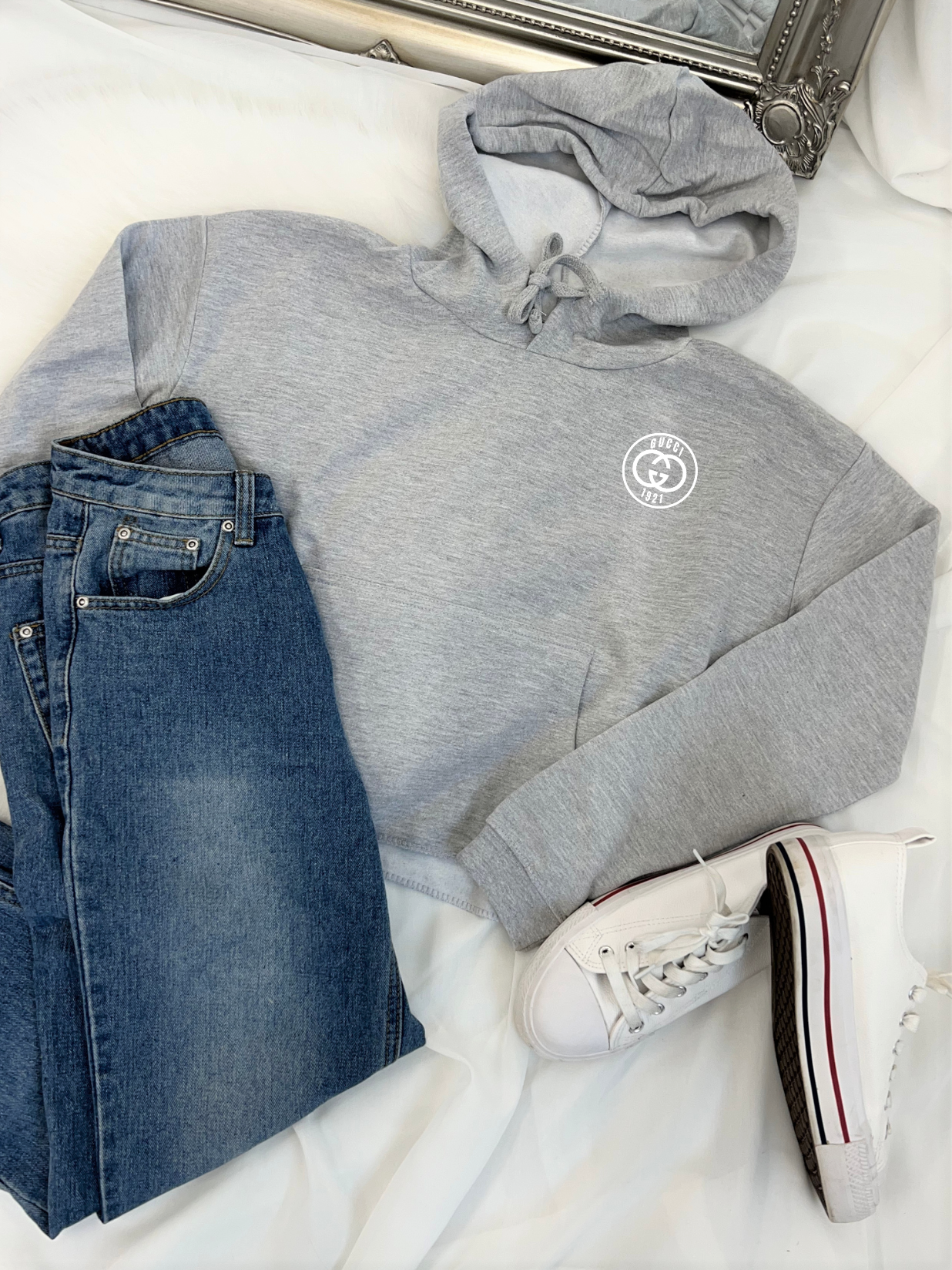GiGi Embroidered Ladies Cropped Hoodie