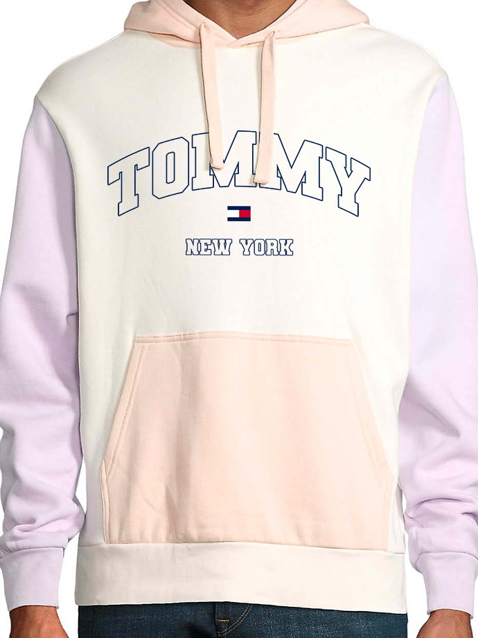 Tommi 90's Colour Block Hoodie in Off White Out The Purse UK