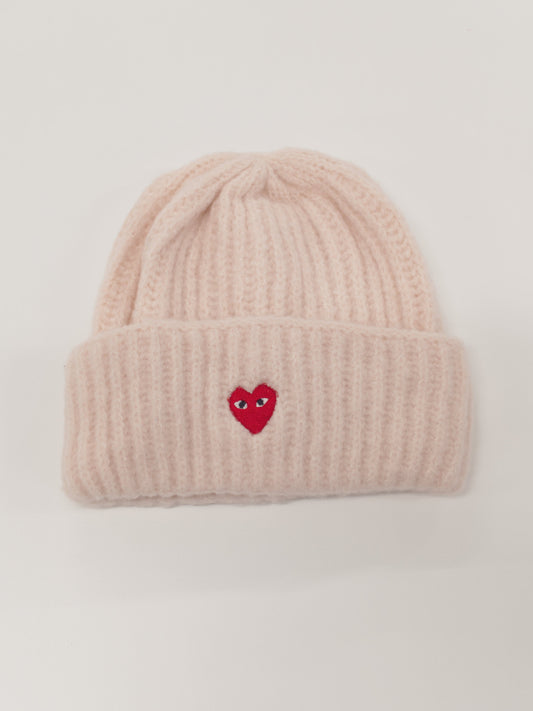 Love Eyez Pink Woolly Beanie (68) Clothing Out The Purse UK pink 