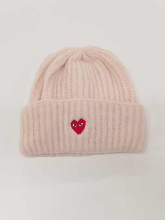 Love Eyez Pink Woolly Beanie (68) Clothing Out The Purse UK pink 