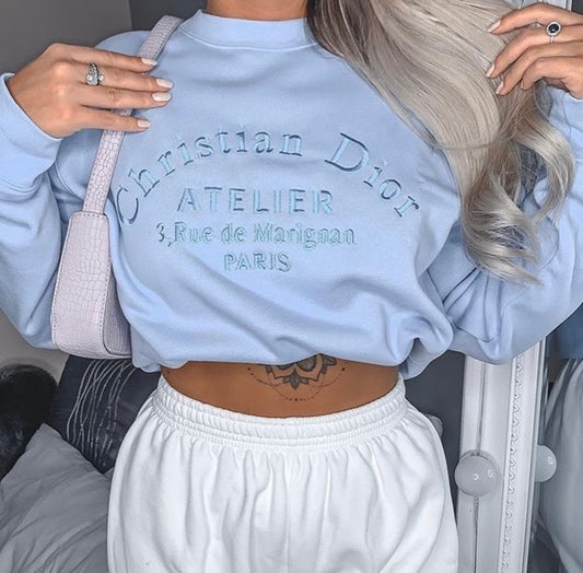 Atelier Embroidered Women's Sweatshirt Sweater Out The Purse UK 