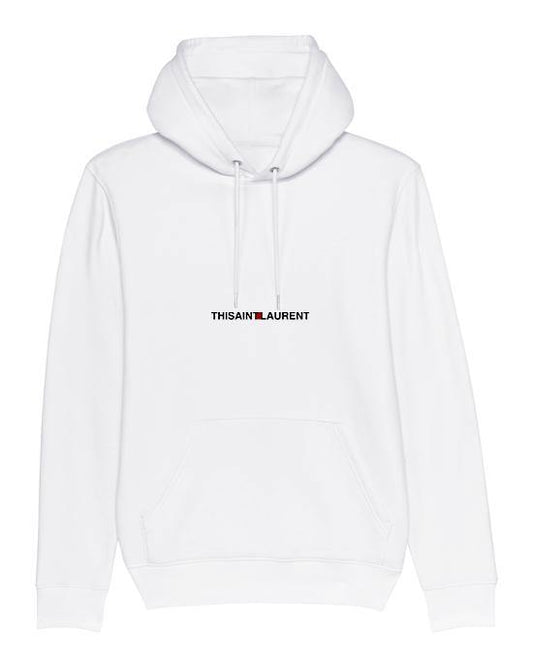 This Ain't Laurent Women's Embroidered Hoodie White Out The Purse UK 