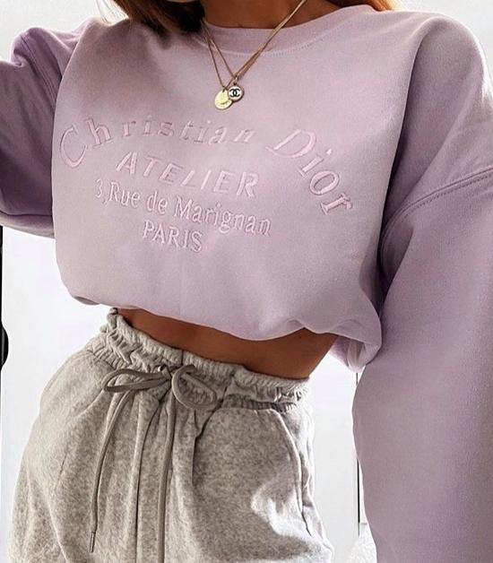 Atelier Embroidered Women's Sweatshirt baby pink