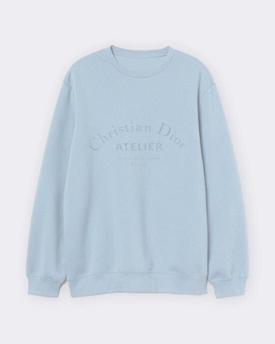 Atelier Embroidered Women's Sweatshirt Baby Blue Sweater Out The Purse UK 