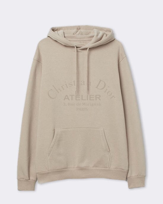 Atelier Embroidered Women's Hoodie Sand Hoodie Out The Purse UK 