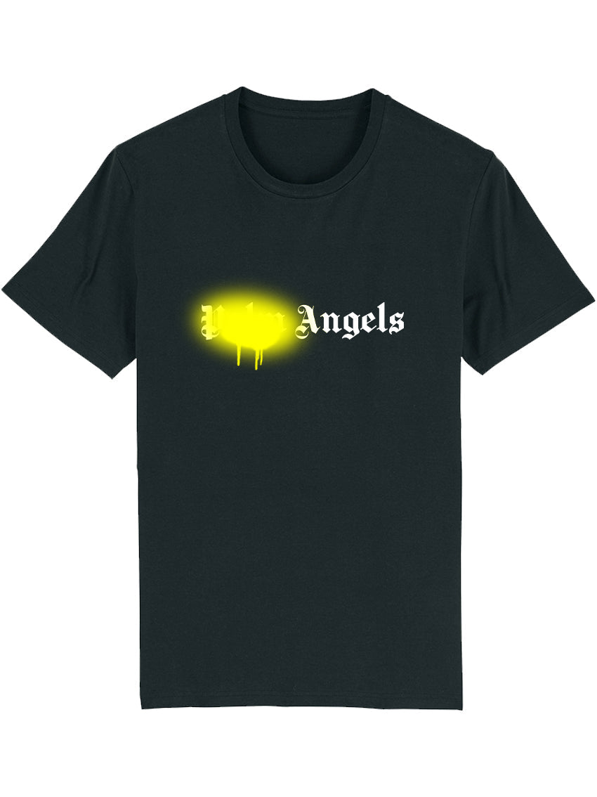 Angels Spray Paint Unisex T-shirt T-Shirt Out The Purse UK XS yellow 