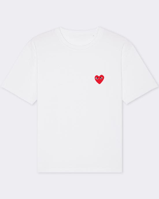 CDG embroidered heart T-shirt T-Shirt Out The Purse UK 