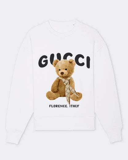 Florence Teddy White Sweatshirt - Out The Purse UK