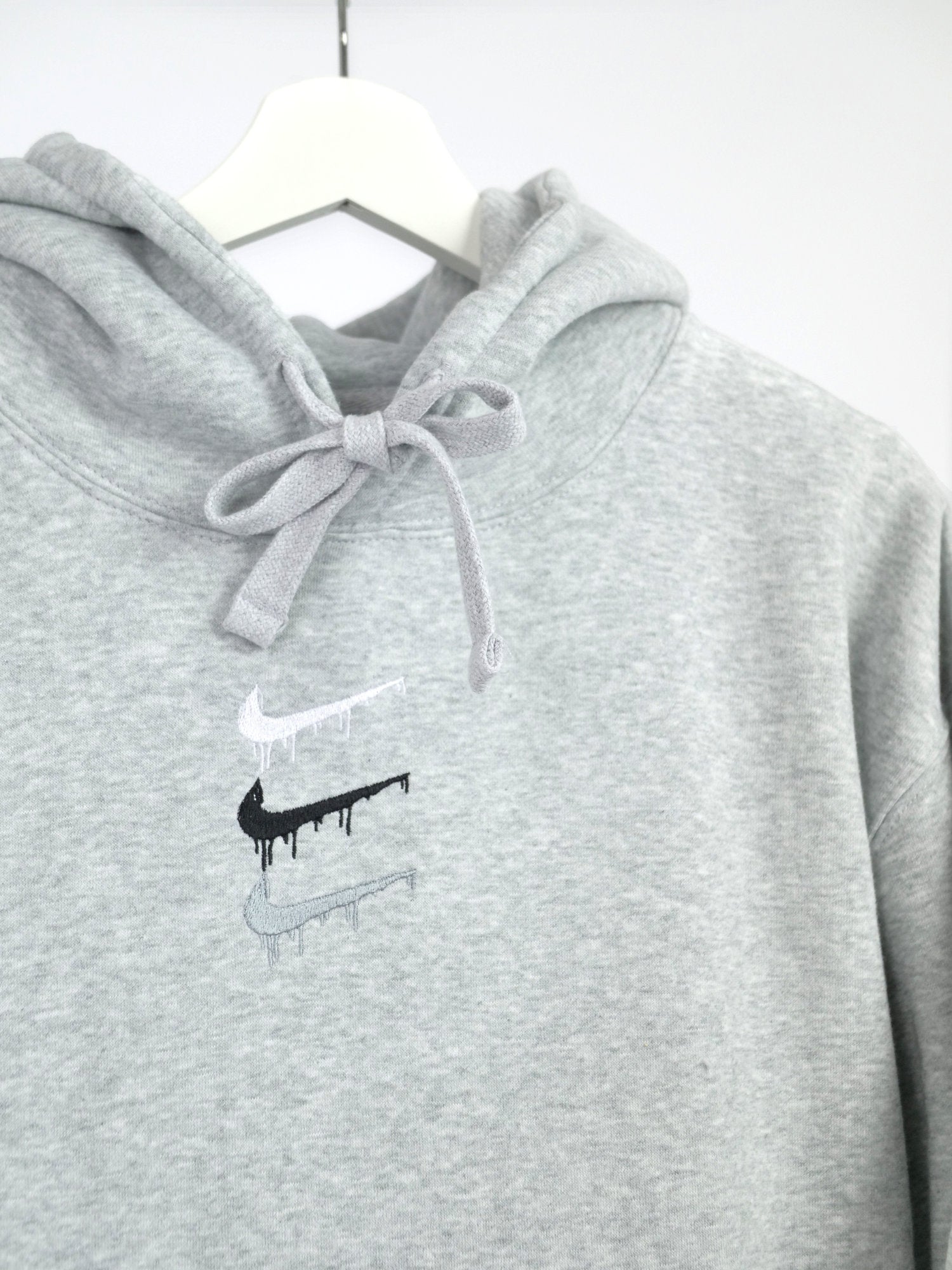 Paint Spill Women's Embroidered Hoodie Grey Clothing Out The Purse UK grey XS 