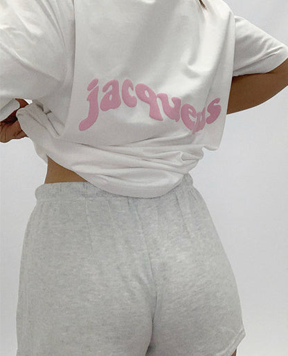 Jacques Women's 3D T-Shirt Sand Clothing Out The Purse UK white/pink XS 