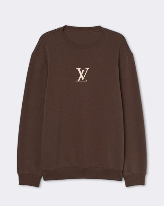 LV Embroidered Sweater Chocolate Sweater Out The Purse UK 