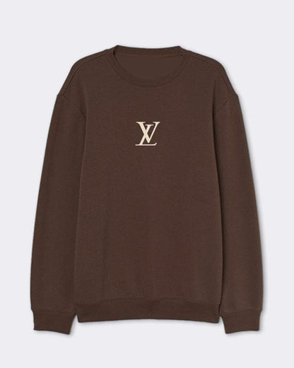 LV Embroidered Sweater Chocolate Sweater Out The Purse UK 