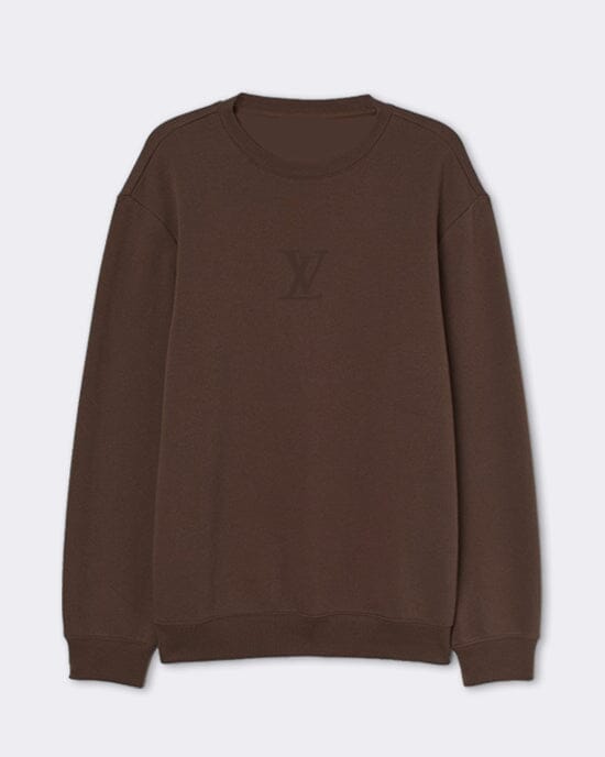 LV Colour Match Embroidered Sweater Chocolate Sweater Out The Purse UK 