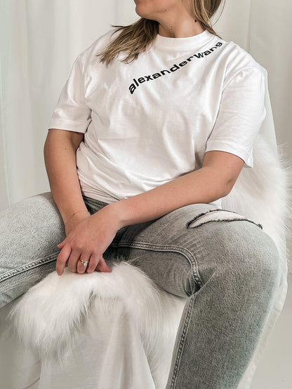 Alex Women's Oversized Printed T-shirt T-Shirt Out The Purse UK L White