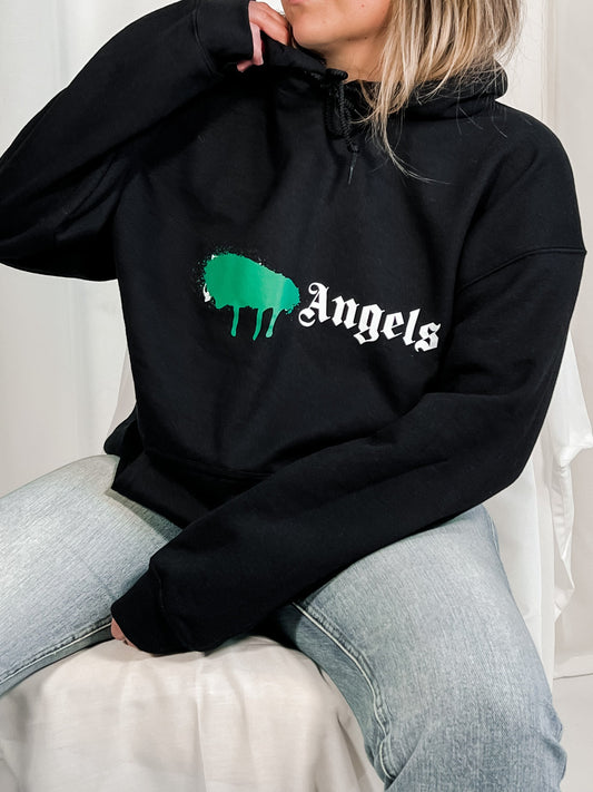 Angels Spray Paint Unisex Hoodie Hoodie Out The Purse UK green S 