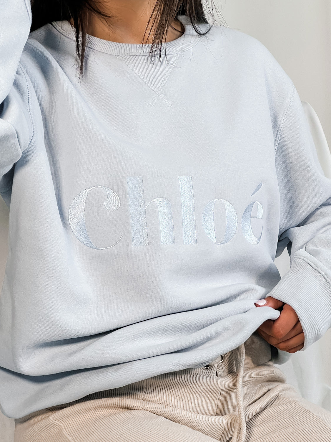 Clo Embroidered Women's Sweatshirt - UK M Blue