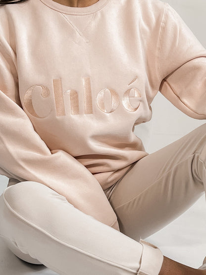 Clo Embroidered Women's Sweatshirt - UK XS pink