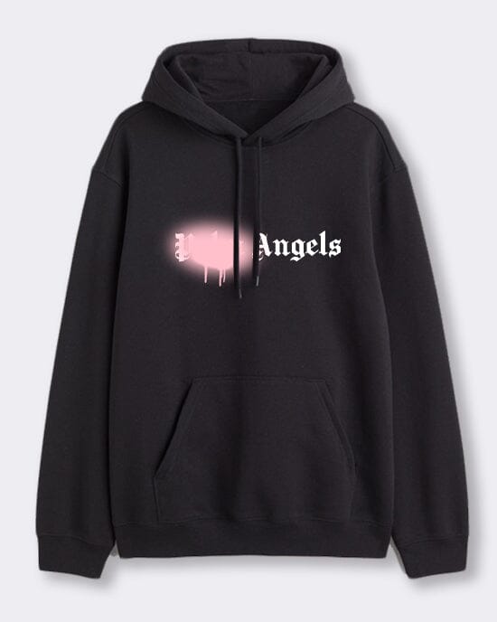Angels Spray Paint Unisex Hoodie Hoodie Out The Purse UK pink S 
