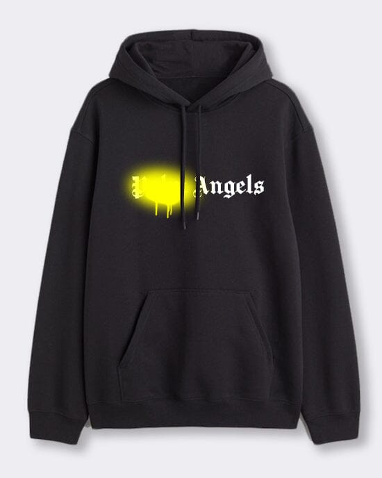 Angels Spray Paint Unisex Hoodie Hoodie Out The Purse UK yellow S 