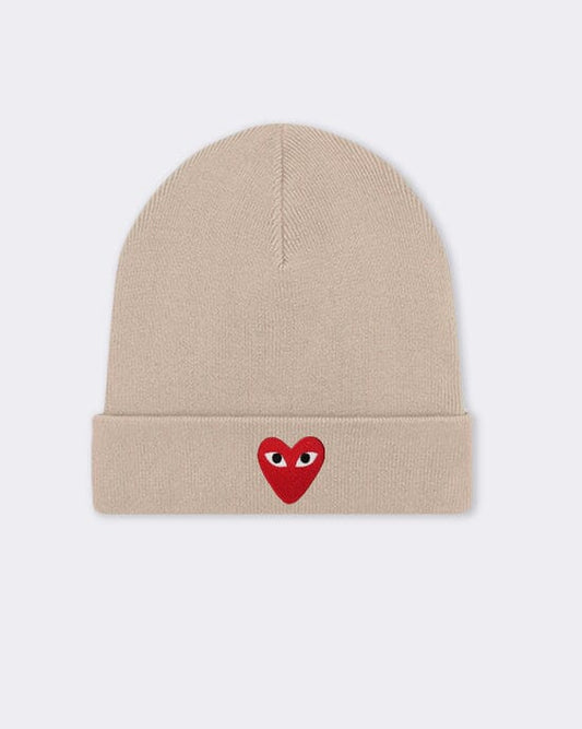 CDG Embroidered Beanie accessories Out The Purse UK sand 